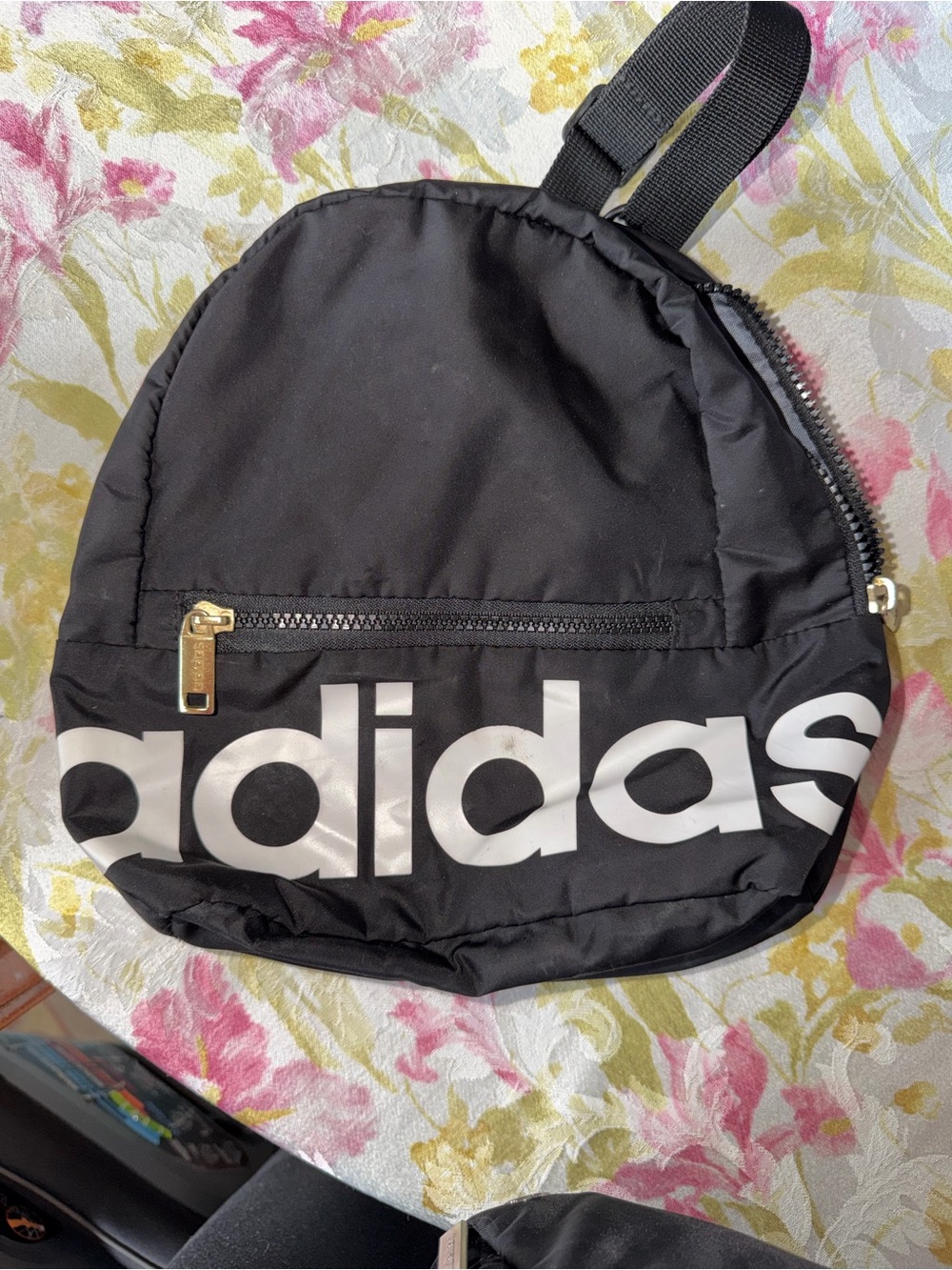 adidas Black Round Logo Crossbody Backpack